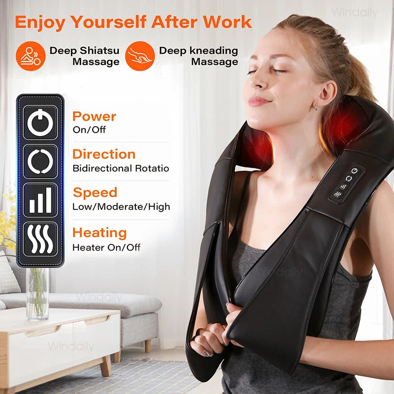 4D Shiatsu Heated Neck Massager