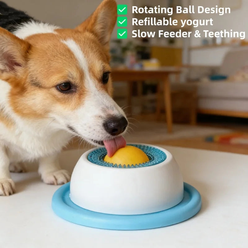 Rotating-Ball Dog Slow Feeder