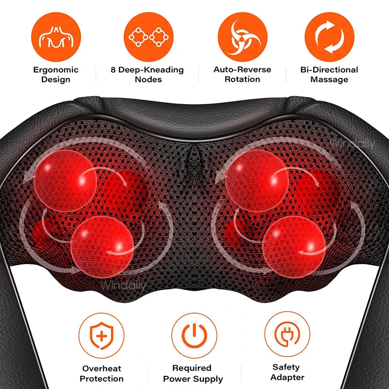 4D Shiatsu Heated Neck Massager